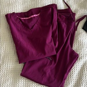 Cherokee Burgundy scrub set
